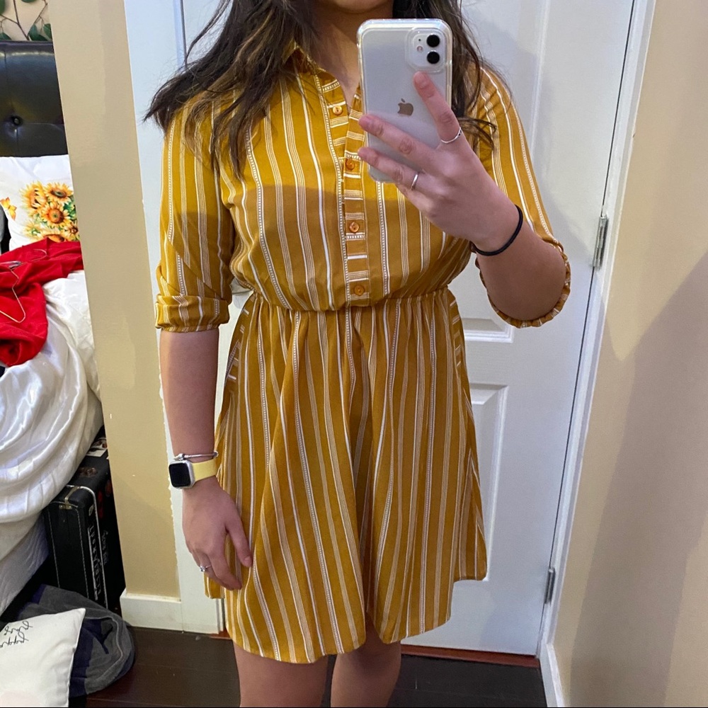 Yellow striped dress